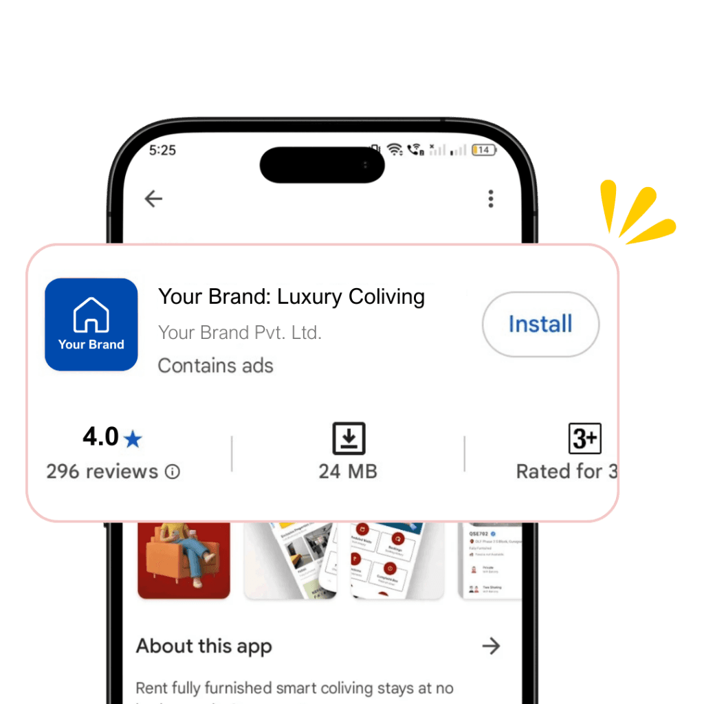 Custom Branded PG Management White Label App Preview